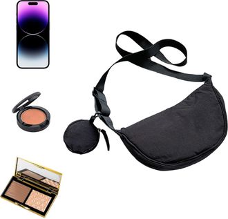 Generic Crescent Sling Bag - 27x17cm Nylon Purse, Waterproof Adjustable Shoulder Strap with Compact Storage Design | Long-lasting Durability Lightweight Daily