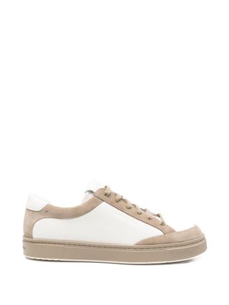 Emporio Armani Beige Leather Sneakers