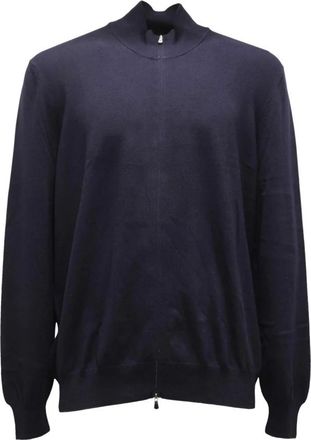 Gran Sasso Katoenen Trui Made in Italy - Heren - Vesten - Blauw - 3XL - Katoen - Truien & Vesten
