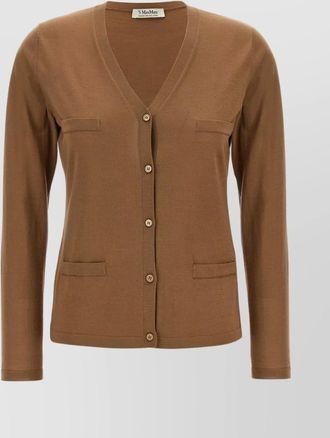 Max Mara cardigan v-neck patch pockets