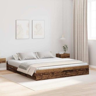 vidaXL Vidaxl - Cama Con Almacenamiento Con Cabecera Madera Vieja 200 X 200 Cm