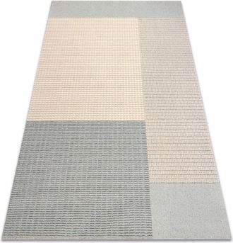 RugsX Rugsx - flux 461.9.AE500 wool carpet osta - Geometric, structural, loft blue / cream blue 135x200 cm