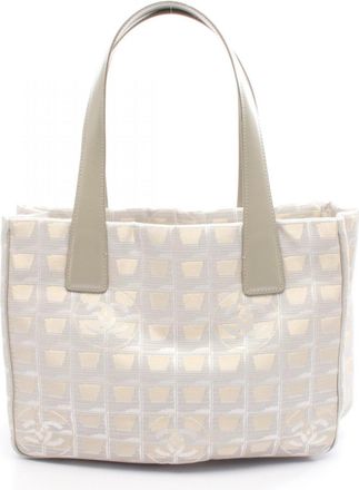 Chanel Beige White New Travel Line Leather Tote Bag (Pre-Owned)