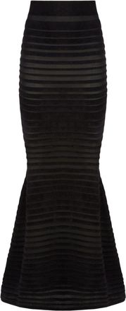 Nina Ricci Stripe Skirt - women - Viscose/Polyamide - M - Black