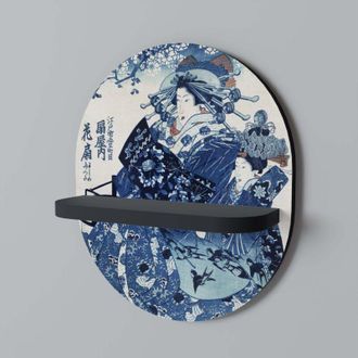 OEM Mujer Japonesa Estante Ovalado Negro