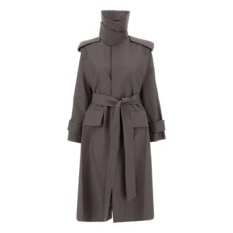 Victoria Beckham Philippa Trench Coat - female - Victoria Beckham - Trench Coats - Gray - 2XS - Coats