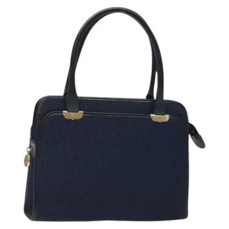 Dior Pre-owned Handbags, female, Blue, Size: ONE SIZE Pre-owned Trotter Canvas Hand Bag