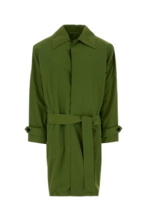 Saint Laurent Green Nylon Trench Coat