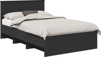 vidaXL Estructura De Cama Negro 137 X 203 Cm Madera De Ingenier&iacute;a Vidaxl