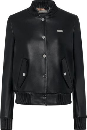 Philipp Plein Leren Bomberjack - Dames - Leren en Su&egrave;de Jassen - Zwart - S - Leer - Jassen