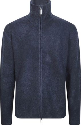 Paolo Pecora Giubbotto Maglia - Heren - Truien - Blauw - Maat: XL Wol