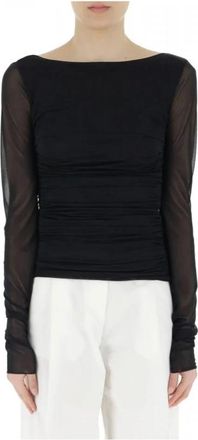 Emporio Armani Wrinkled Top - Dames - Longsleeves - Zwart - M - Polyester - Tops