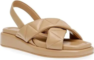 Anne Klein Air Sandals Womens Nude Leather Cross Strap Slingback ZOGG3117