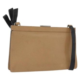 Miu Miu Pre-owned Leather Shoulder Bag - - Pre-owned - Donna - Beige - ONE SIZE