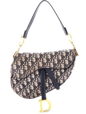 Dior Saddle Handbag Oblique Canvas Medium shoulder bag - Blauw
