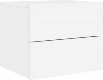 vidaXL Mesita de noche de pared con luces led blanco Vidaxl