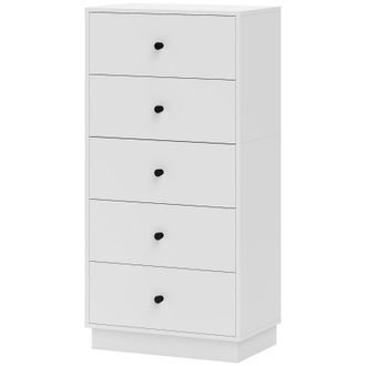 STILVORA C&oacute;moda De Almacenaje Con 5 Cajones, Dise&ntilde;o Moderno, Para Dormitorio Y Recibidor, En Madera, 47&times;29&times;95 Cm, Blanco