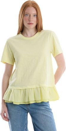 Wilt Short Sleeve Mixed Media Tee in Wax Yellow at Nordstrom, Size X-Small