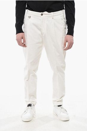 Paolo Pecora Single-Pleat Ribbed Velour Chino Trousers size 48