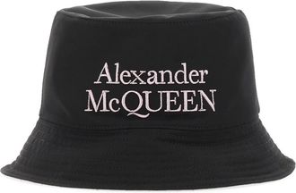 Alexander McQueen Reversible Logo Geborduurd Bucket Hat - Heren - Hoeden - Zwart - S - Accessoires