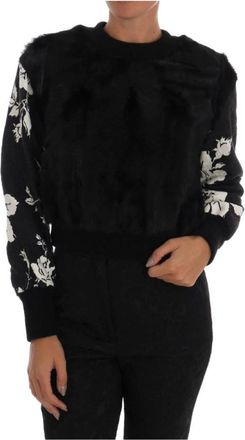 Dolce & Gabbana Zipper Sweater - Dames - Sweatshirts - Zwart - 2XS - Katoen - Hoodies & sweatvesten