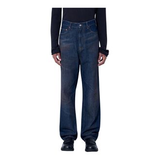Maison Margiela Wide Jeans, male, Blue, Size: W32 Relaxed Fit Denim Jeans