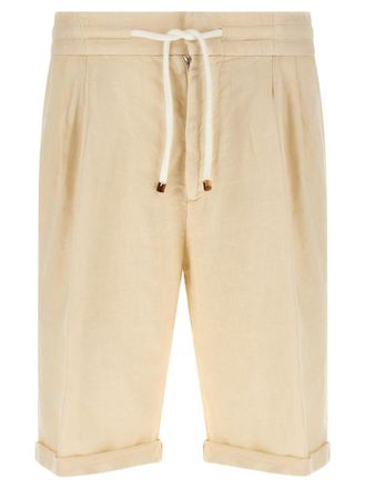 Brunello Cucinelli Beige Linen Bermuda Shorts