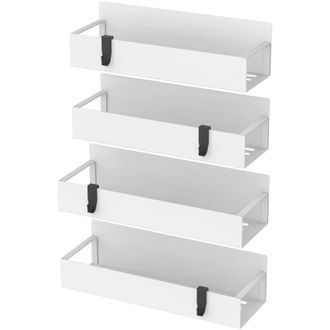 OEM Soporte Para Especias Magn&eacute;tico - Acero Laminado Blanco - Carga M&aacute;xima 5 Kg - Para Nevera Microondas Lavavajillas - Pack De 4