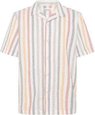Knowledge Cotton Apparel Organic Cotton Striped Shirt Hemd f&uuml;r Herren | wei&szlig;