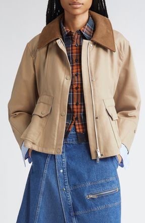 3.1 Phillip Lim Crop Barn Jacket in Praline Multi at Nordstrom, Size Small