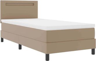 vidaXL Vidaxl - Cama Tipo Box Spring Con Colch&oacute;n Blanco Y Capuchino 90 X 200 Cm