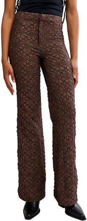 Free People Runaway Floral Flare Pants in French Chocolate at Nordstrom Rack, Size 0