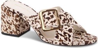 Chocolat Blu Eiko Block Heel Sandal in White Cheetah Calf Hair at Nordstrom, Size 7.5-8Us
