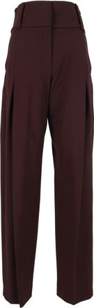 Sportmax Purple Girino Pleated High-Waist Straight-Leg Pants