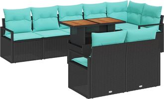 vidaXL Conjunto De Sof&aacute;s De Jard&iacute;n 9 Uds. 8-n&uacute;mero De Plazas Vidaxl