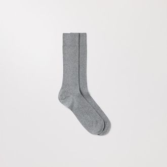 Asket The Ribbed Cotton Sock Light Grey