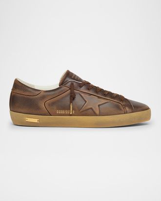 Golden Goose Men & apos;s Embossed Star Leather Low-Top Sneakers