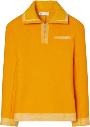 Tory Burch Polo con mezza zip - Arancione