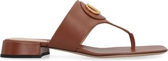 Valentino Garavani Brown Solid VLogo Sandals