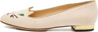 Charlotte Olympia Pre-owned loafers met borduurwerk - Beige
