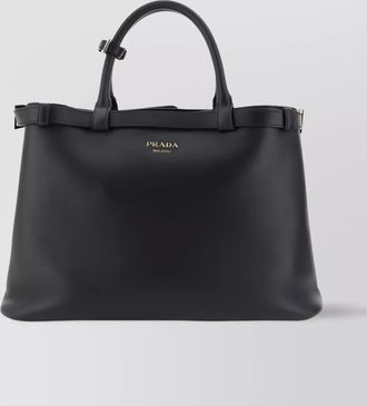 Prada structured top handles adjustable strap tote bag