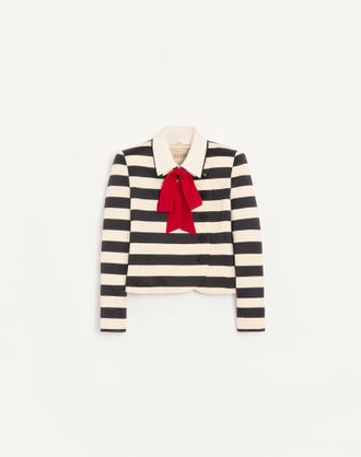Valentino Maxi Barr&eacute; Cotton Satin Jacket Wo