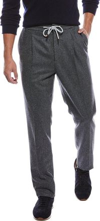 Brunello Cucinelli Pleated Leisure Fit Wool Pant