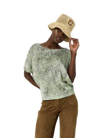 Gerard Darel Mariel Snakeskin Print T-Shirt in Khaki Green at Nordstrom, Size X-Large