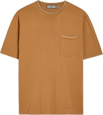 Canali Cotton and Silk-blend T-shirt - Camel - 54 (IT54 / Xxl)