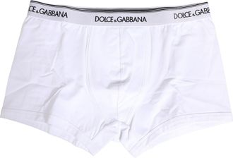Dolce & Gabbana White Logo Waistband Cotton Boxer Mens Underwear