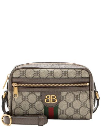 Gucci Beige Bb Supreme Canvas X Balenciaga Ophidia The Hacker Project Mini Shoulder Bag (Authentic Pre-Loved)