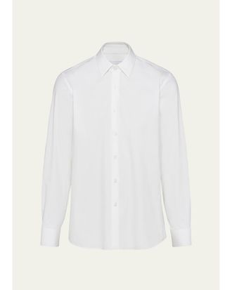 Prada Mens Poplin Stretch Sport Shirt