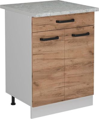 Vicco Mueble Bajo De Cocina R-line, Roble Dorado, 60 Cm Et M&aacute;rmol