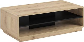 Petits Meubles Mesa de centro negra paneles hdf negro mate y madera